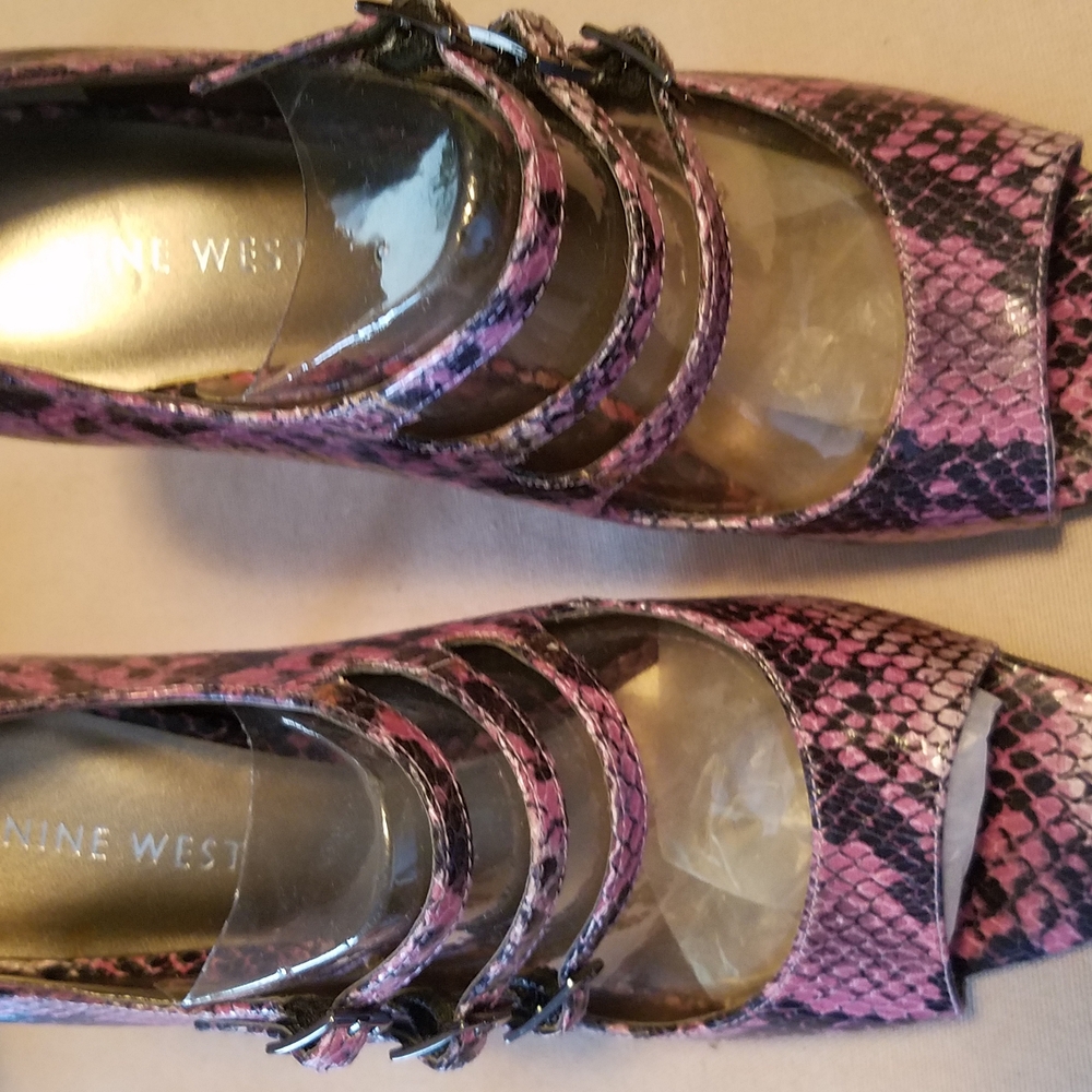 Nine West Pink Snake Print Women's Shoes